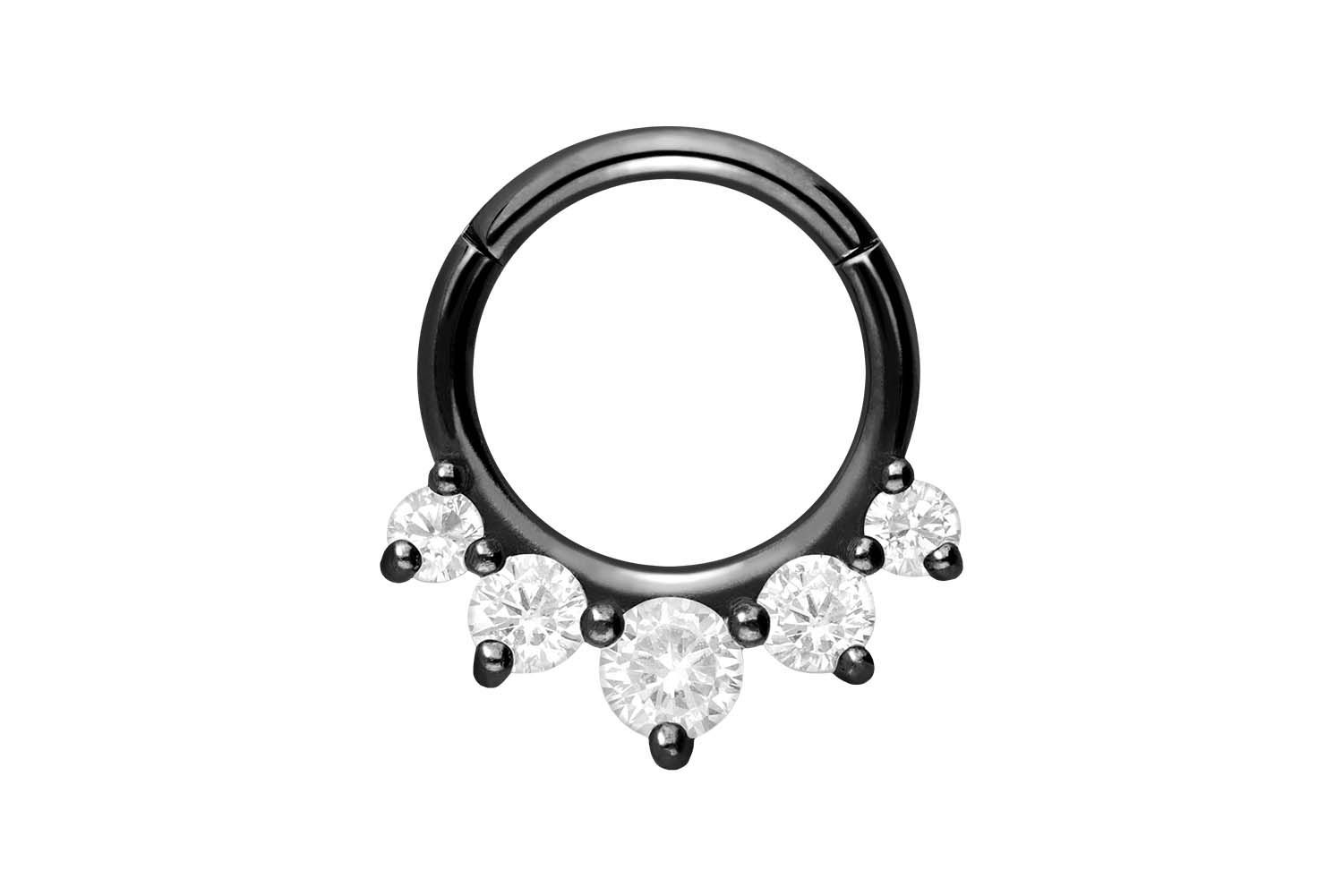 Chirurgenstahl Segmentring Clicker Piercing 5 KRISTALLE ++SALE++